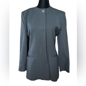 Vintage Saville Mod Wool Blazer Size 4 Black Classic Mid-length Coat Jacket